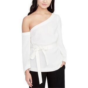 Rachel Roy Womens LS One Shoulder Blouse, Off-White, 0, DM
